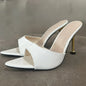 Glamorous Crocodile Texture High Heel Sandals - Chic Slip-On Stilettos with Pointy Peep Toe