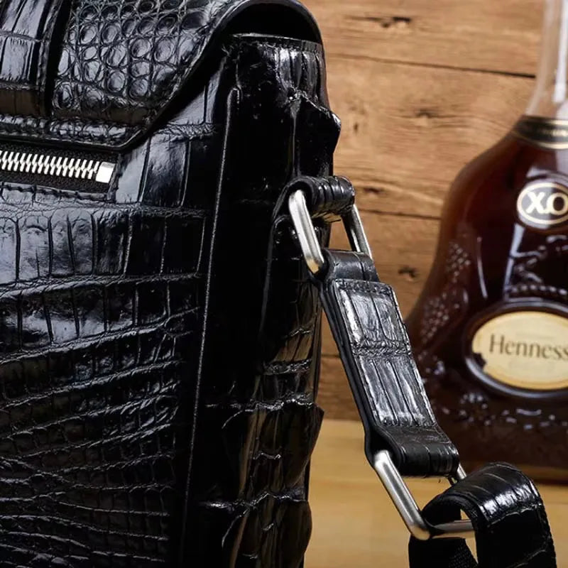 New Arrival Men's Genuine Crocodile Leather  Single Shoulder Bag
