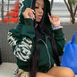 Cyber Y2K Gothic Punk Zip-Up Hoodie Sweatshirt