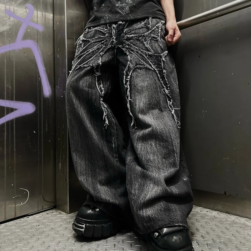 Y2K Phantom Jeans – Redefine Streetwear with Dark, Edgy Flair
