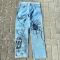 Y2K Anime Baggy Denim Pants Trend Hand Drawn Printed Pattern Unisex Jeans