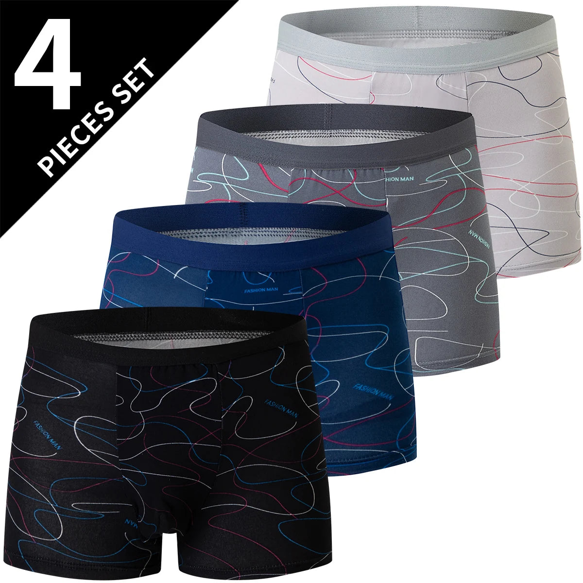 4/5Pcs European and American Plus Sizes MEN Underwear Trunks