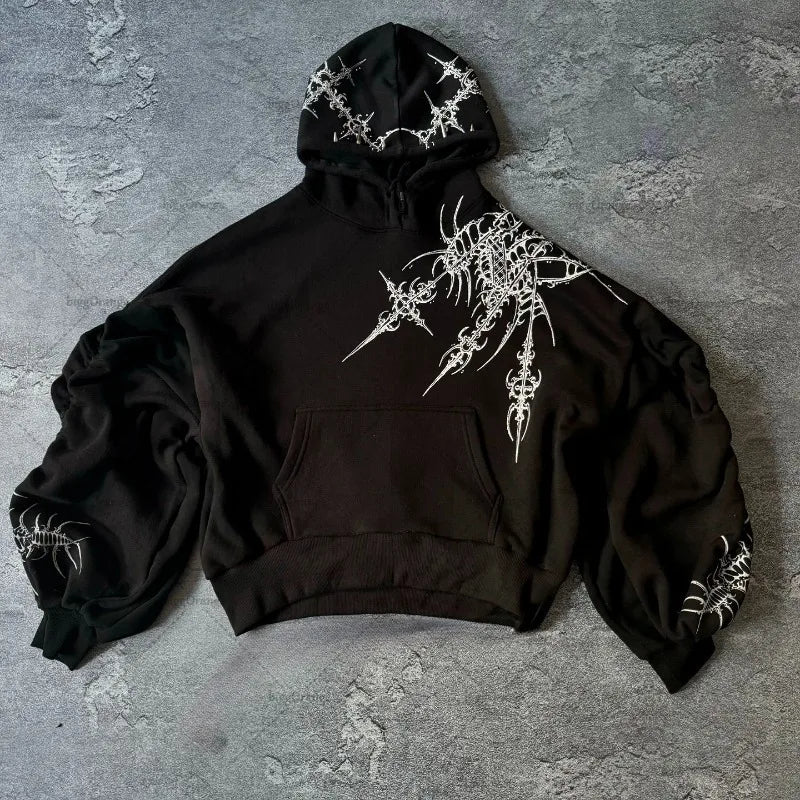 Y2K Harajuku Retro Hoodie for Unisex American Street Hip-hop