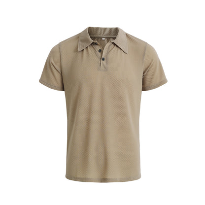 2024 Summer New Men's Short Sleeve T-shirt Cool and Breathable Polo Shirt Business Casual Sweat-absorbing Tops