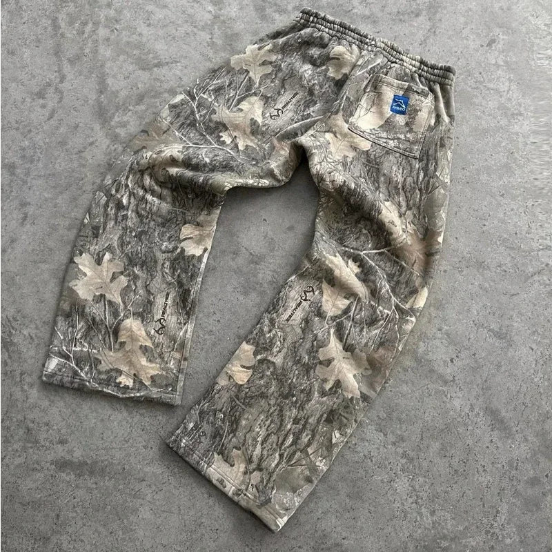 Y2K Streetwear Unisex Camouflage Hip-Hop Oversized Sweatpants