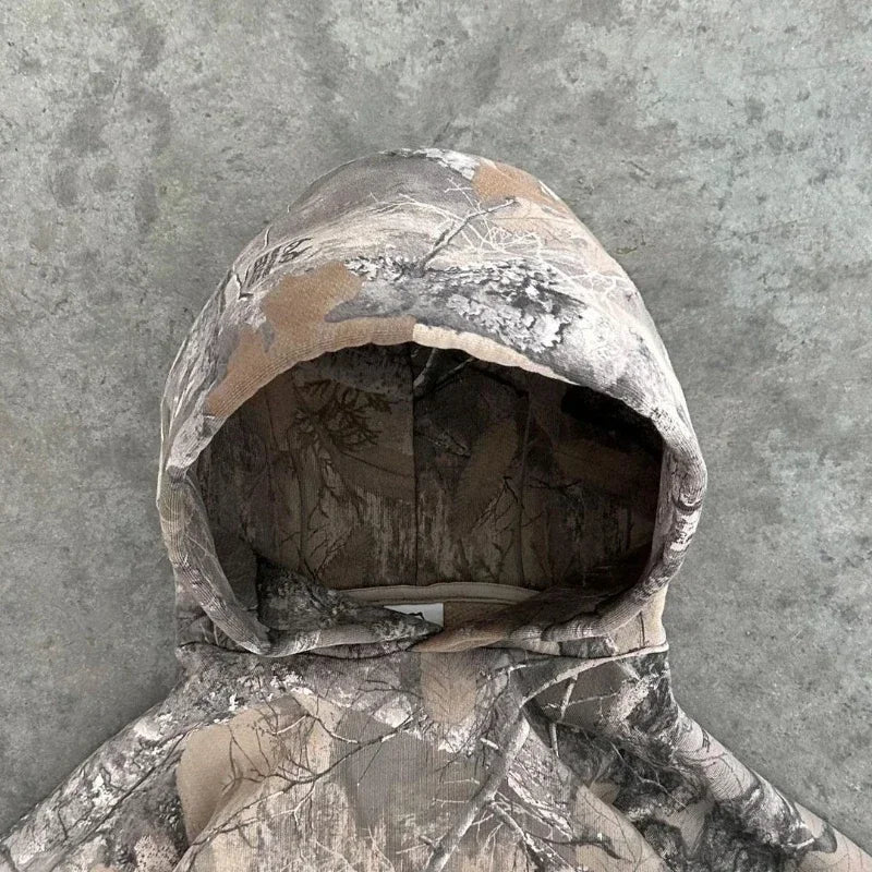 Y2K Camouflage Pattern Pullover Retro Hoodie American Hip-hop High Street Unisex
