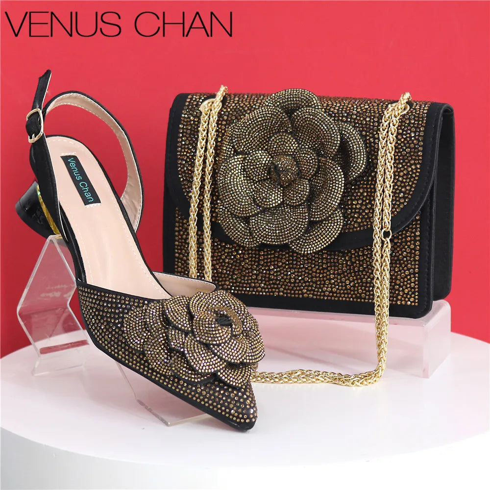 Peach Color Elegant Lady Shoes and Bag 2025