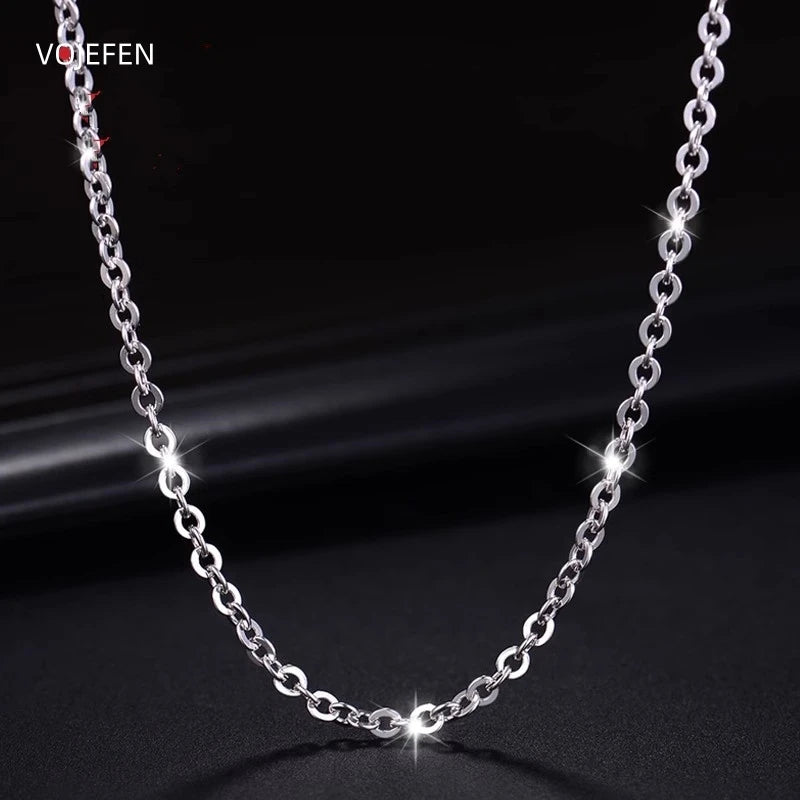 New  Pt950 Gold O Chains Necklace Jewelry Platinum Solid Gold Women