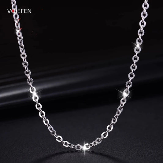 New  Pt950 Gold O Chains Necklace Jewelry Platinum Solid Gold Women