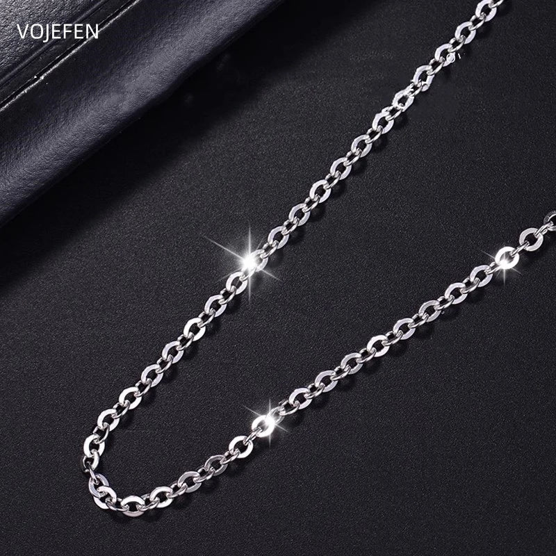 New  Pt950 Gold O Chains Necklace Jewelry Platinum Solid Gold Women
