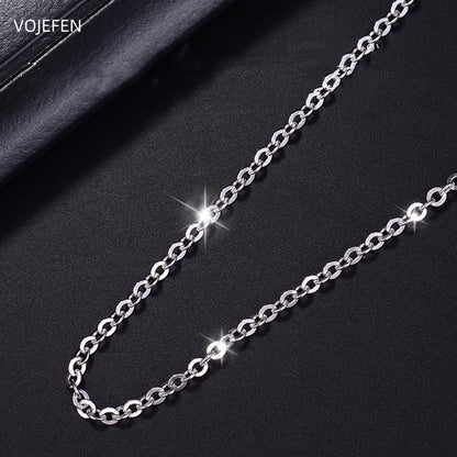 New  Pt950 Gold O Chains Necklace Jewelry Platinum Solid Gold Women