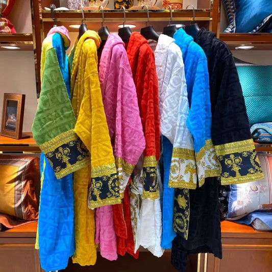 Elegant Luxurious Plush Unisex Bathrobe Ultra-Soft Sash Pockets Long Sleeves