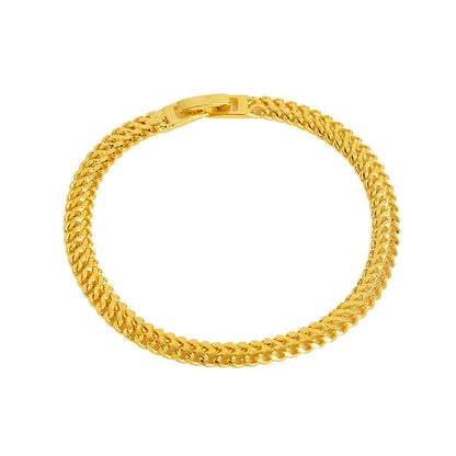 Luxury 24K 9999 Pure Gold real gold Snake Bone Bracelet Men's and Women's Watch Buckle Chain