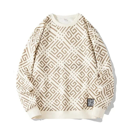 Printed Sweatshirt Men Plus Size Pullovers Oversized Sweater 7XL 8XL Man Tops Clothing