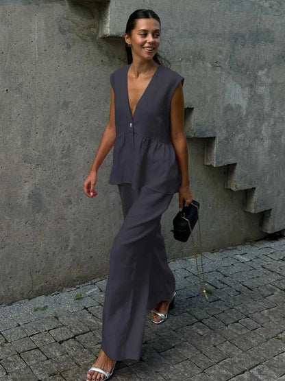 Elegant Cotton Linen Outfit for Women New Summer 2025