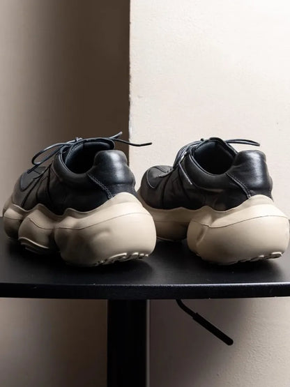 Handmade Genuine Leather Height Boost Sneakers Top Quality