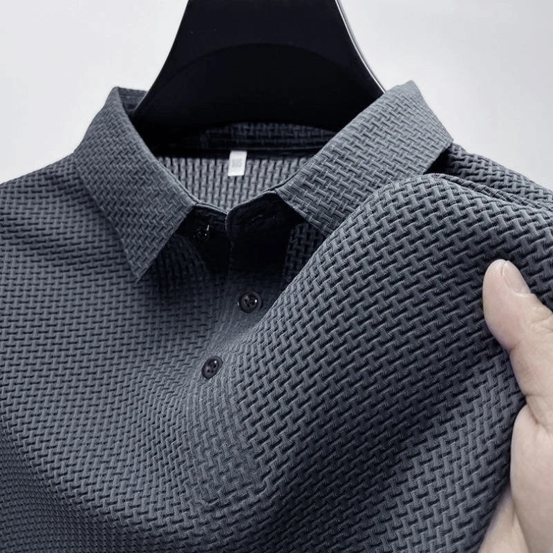 2024 Summer New Men's Short Sleeve T-shirt Cool and Breathable Polo Shirt Business Casual Sweat-absorbing Tops