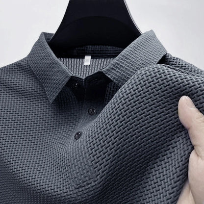2024 Summer New Men's Short Sleeve T-shirt Cool and Breathable Polo Shirt Business Casual Sweat-absorbing Tops