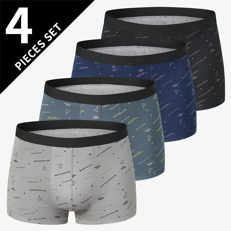 4/5Pcs European and American Plus Sizes MEN Underwear Trunks