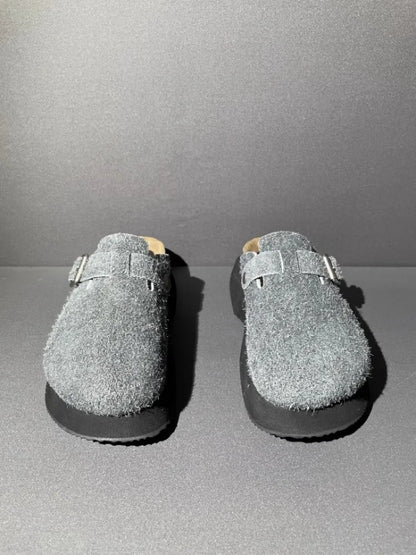 Vintage Cow Suede Outside Genuine Leather Platform Sandal Men Casual Harajuku Sandals