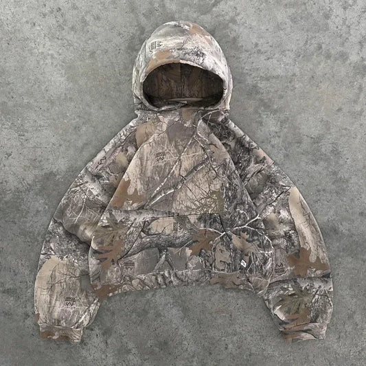 Y2K Camouflage Pattern Pullover Retro Hoodie American Hip-hop High Street Unisex