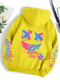 Happy Day Graffiti Print Women Hoodie Oversize Street Hip-Hop Hoody Fashion