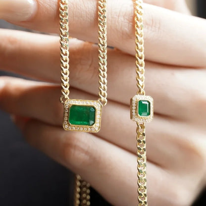 Exquisite 18K Gold Bracelet and Necklace Set Luxury Fine Jewelry