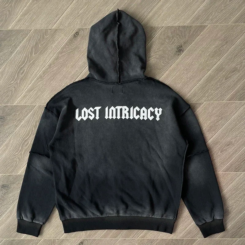 Lost Intricacy Lavender Zip Up Wash water Hoodie