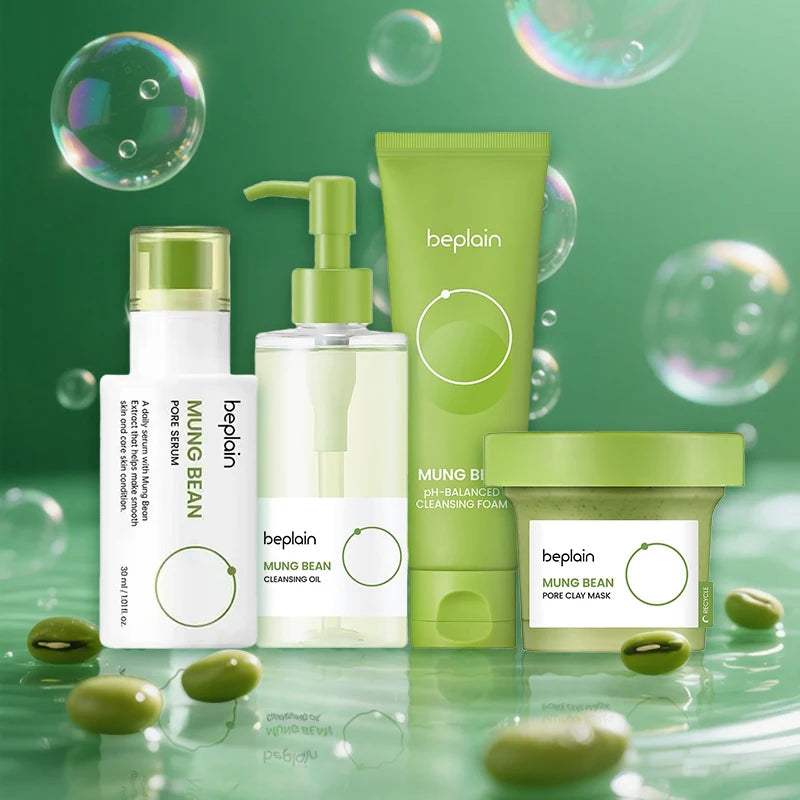 Beplain Korean Skincare Set (4pcs): Cleanser, Serum, Clay Mask & Oil