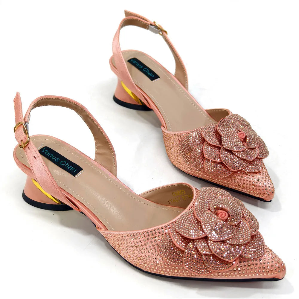Peach Color Elegant Lady Shoes and Bag 2025