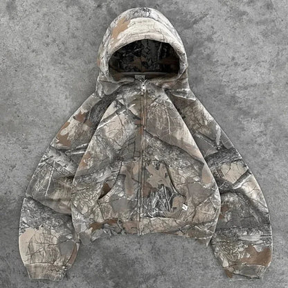 Y2K Camouflage Pattern Pullover Retro Hoodie American Hip-hop High Street Unisex