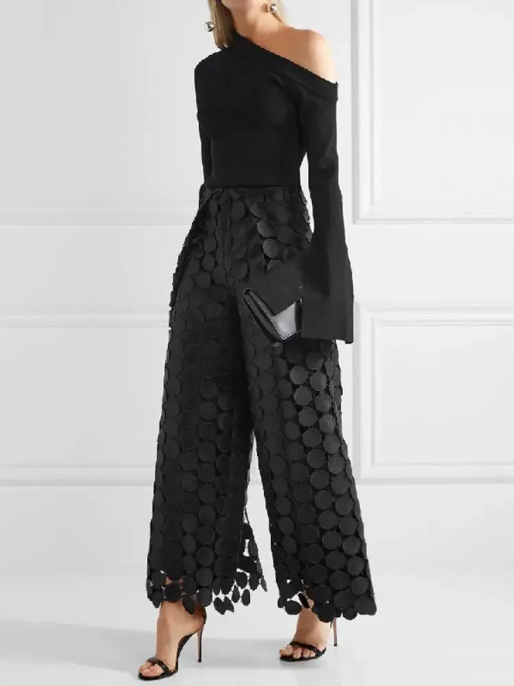 2025 New Spring Hollow Polka Dot Pants Women Fashion