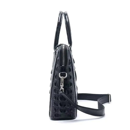 2025 Natural Crocodile Skin Men's Handbag, Shoulder Bag