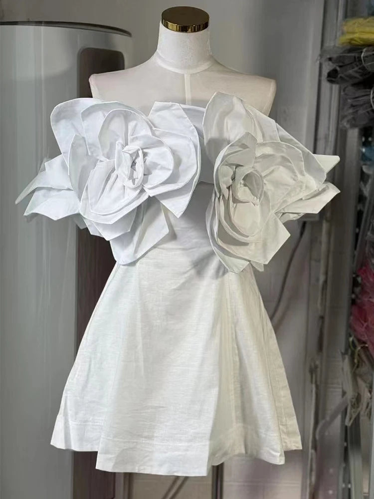 Spring and summer 2025 new fashion mini skirt sexy banquet dress one-shoulder backless dress