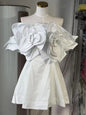 Spring and summer 2025 new fashion mini skirt sexy banquet dress one-shoulder backless dress