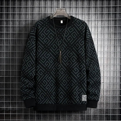 Printed Sweatshirt Men Plus Size Pullovers Oversized Sweater 7XL 8XL Man Tops Clothing