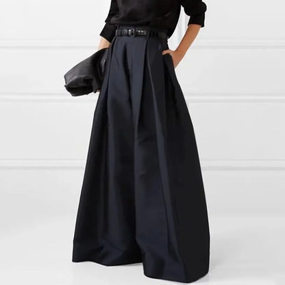 Female Stylish Solid Color Oversize Pants 2025 New Wide Leg Casual Trousers No Belt