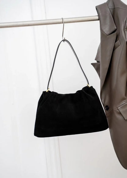 Elegant Khaki Coffee Matte Suede Shoulder Bag