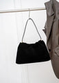 Elegant Khaki Coffee Matte Suede Shoulder Bag