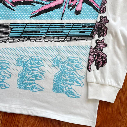 HS records are the same European and American fashion brand cotton long-sleeved T-shirt