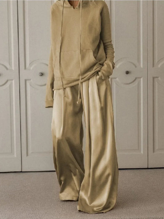 2025 Women's Hoodie & Pants Set Wide Leg Pants