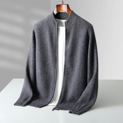 100% Merino Wool Men's Warm Sweater Mock Collar
