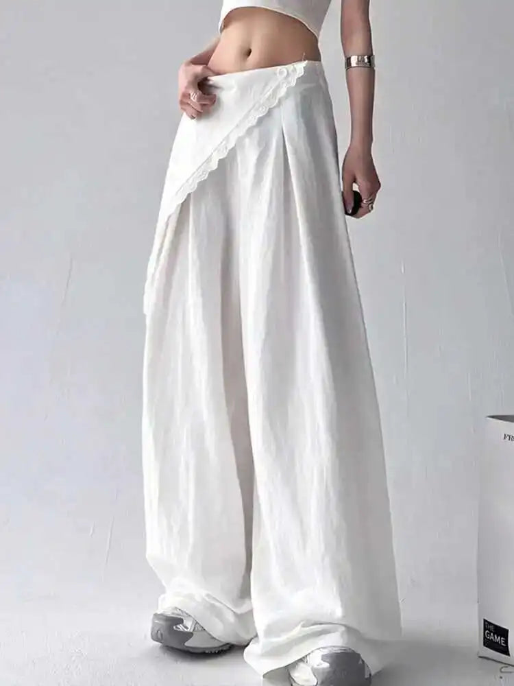 Elegant Loose Trousers False 2 Pcs for 2025