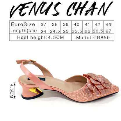 Peach Color Elegant Lady Shoes and Bag 2025