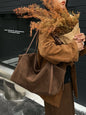 Women's Suede  Genuine Leather Shoulder Bag