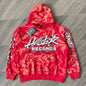 HS Records Red Bleached red casual Hoodie