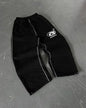 American Letter Patch Retro Double Layer Design Y2K Baggy Sweatpants