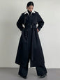 Women's Black Plus Size Long Trench Coat Autumn 2025