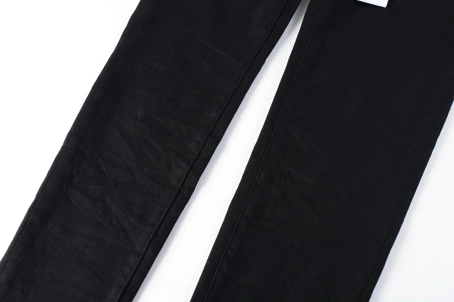 Men's Luxury Distressed Black Streetwear High Stretch Skinny Button Fly Ripped Jean Pants