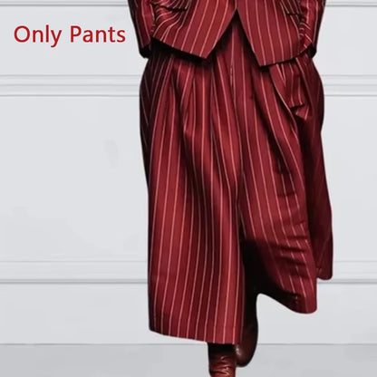Women’s New Vintage Blazer Set Striped Trousers + Jacket Suit